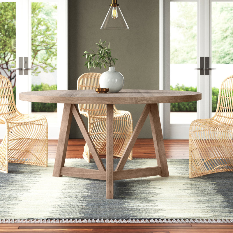 Joss & Main Zealand 60" Mango Solid Wood Pedestal Dining Table ...